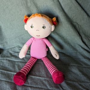 Haba Snug Up Roya Doll Red Head Freckles Rag Cloth Light Skin green eye Girl 11"